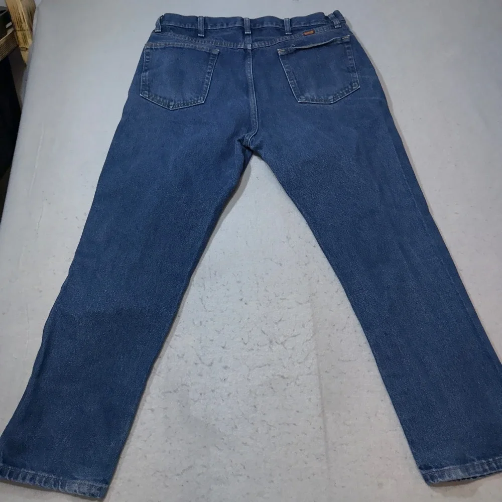 Rustler Mens Regular Fit Straight Leg Blue Denim Jeans 38x30 87619PW Medium Wash